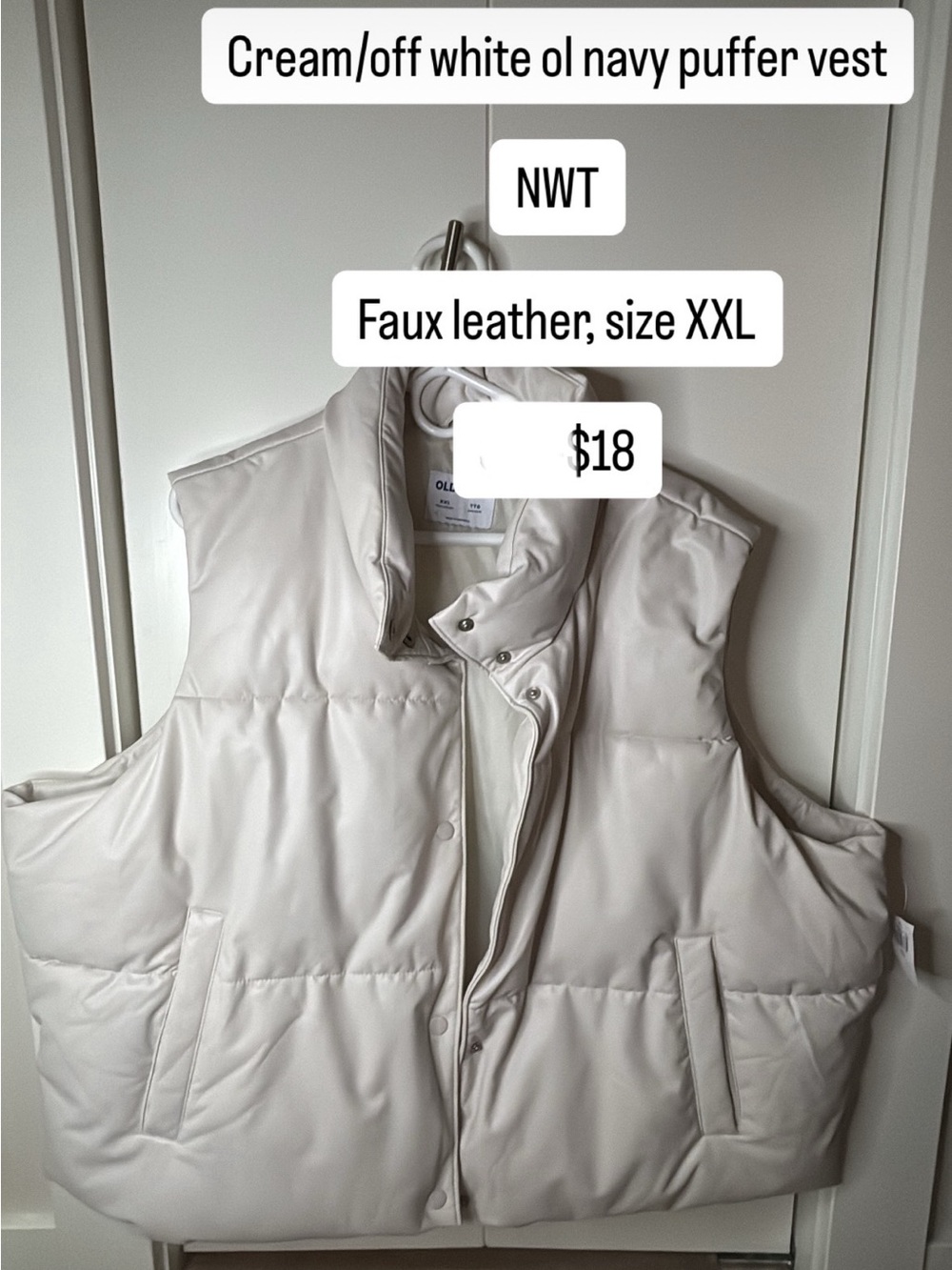 NWT Old Navy Puffer Vest XXL
